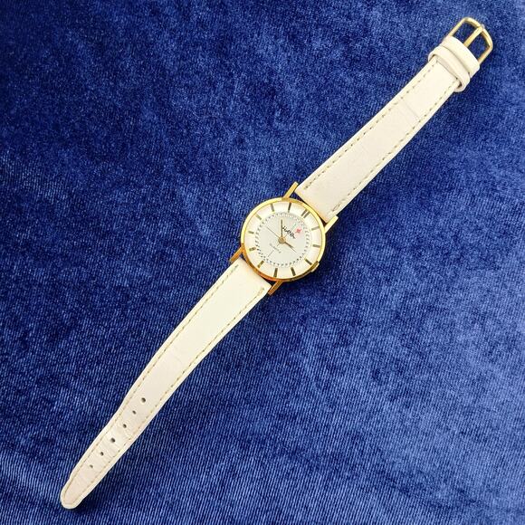 Hana Quartz Ladies Analog Wrist Watch white band numberless face needs battery - Picture 2 of 9